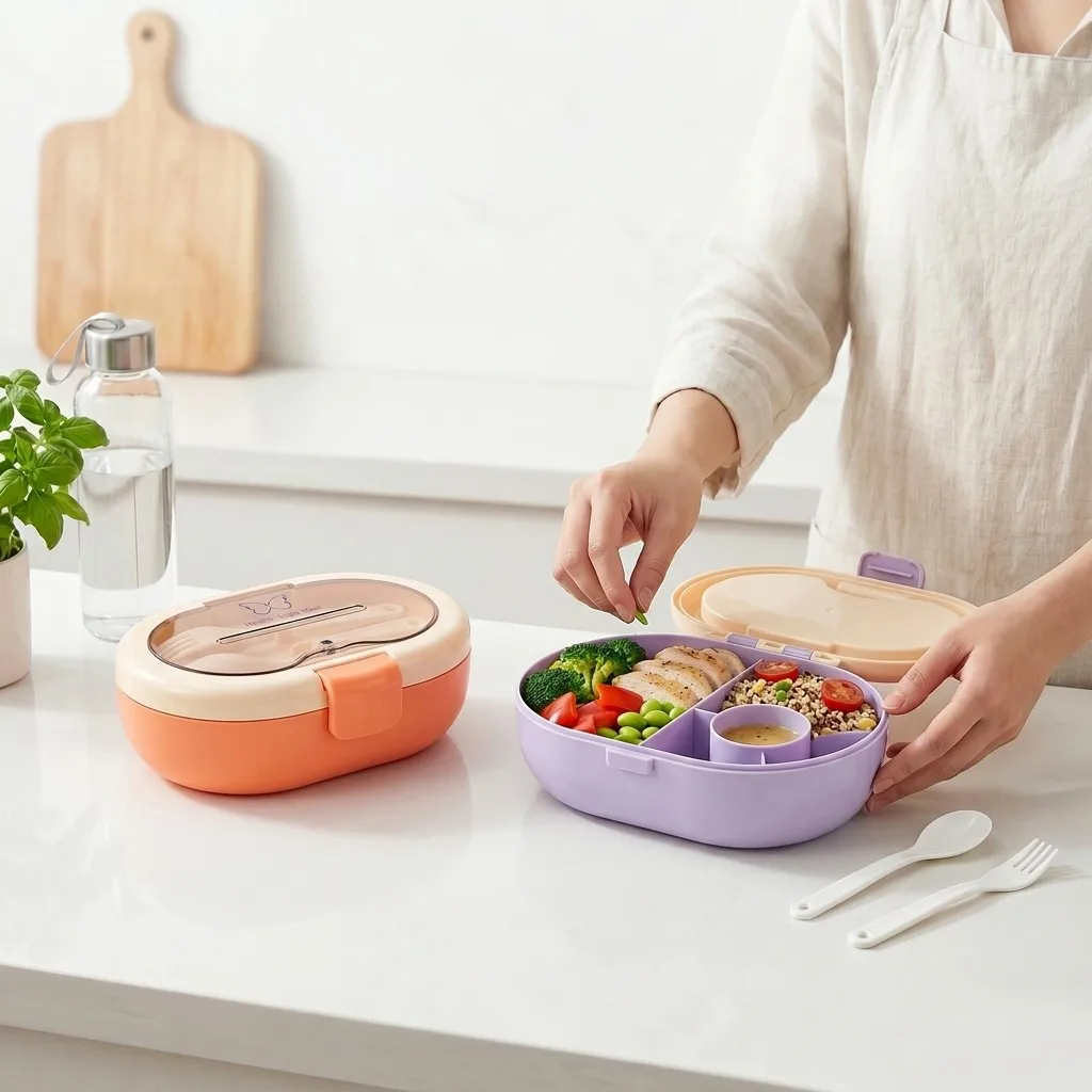 Portable Plastic Bento Lunch B - Meal Prep Or Prep Meal review and price