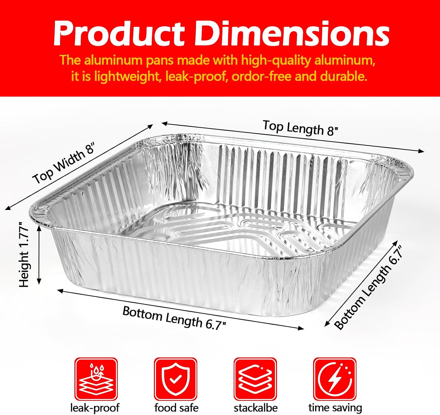 8x8 Aluminum Foil Pans with Al - Meal Prep Or Prep Meal review and price