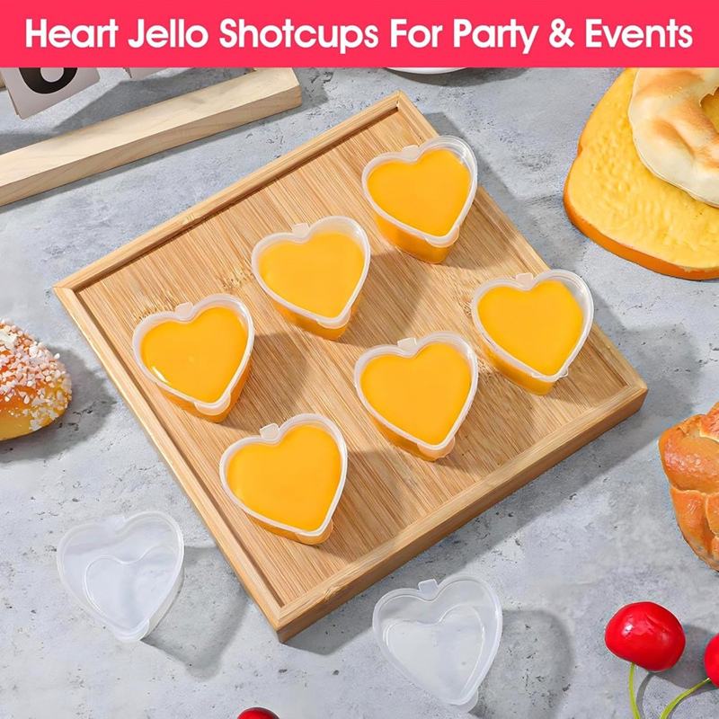 100 Sets 1.5 Oz Clear Heart Sh - Sauce Dipping Cup review and price